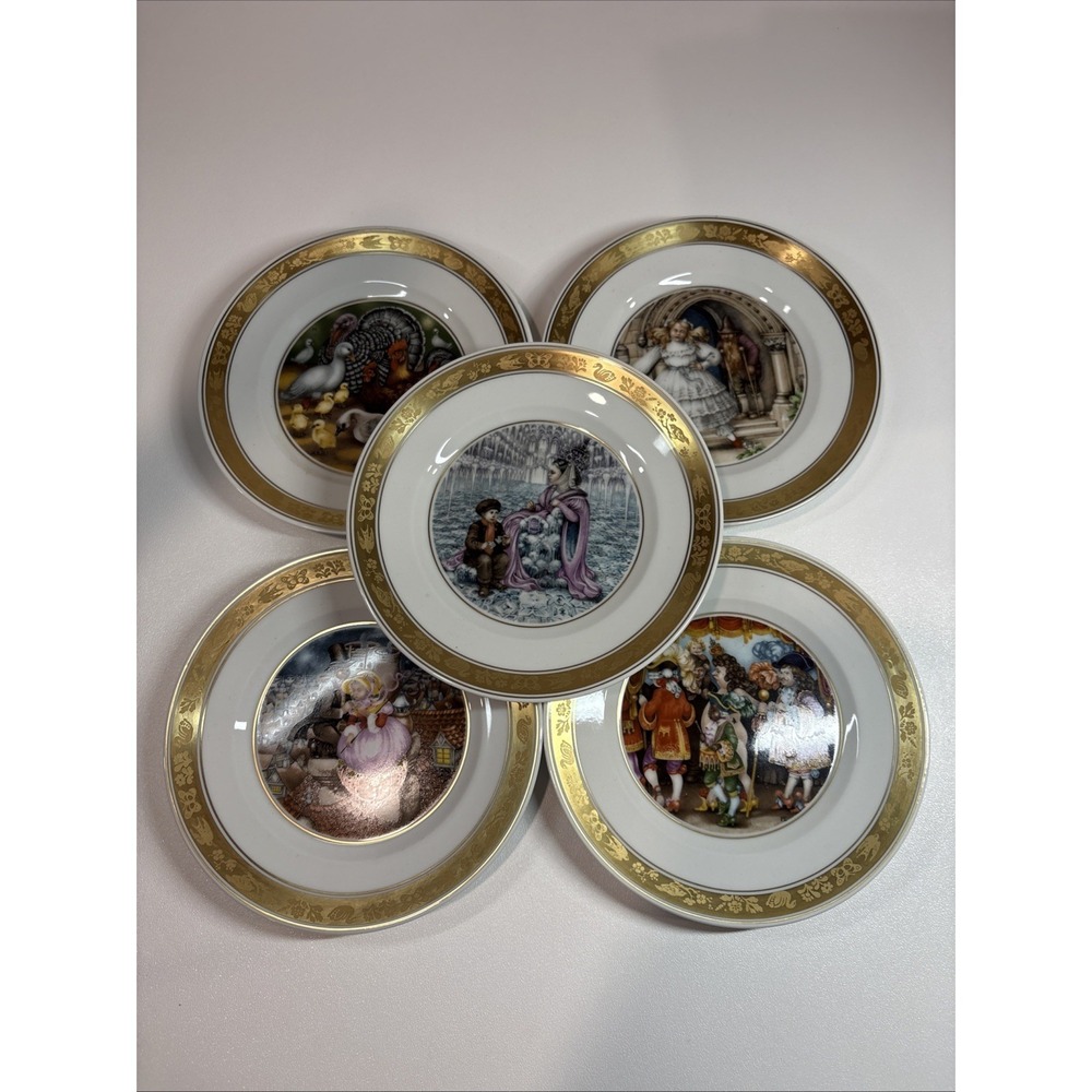 Vintage Royal Copenhagen Hans Christian Andersen Fairy Tale Plate Set lot of  5